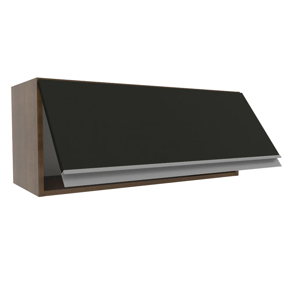 Armário Aéreo Madesa Glamy 80 cm 1 Porta Basculante Rustic/Preto - Image 4
