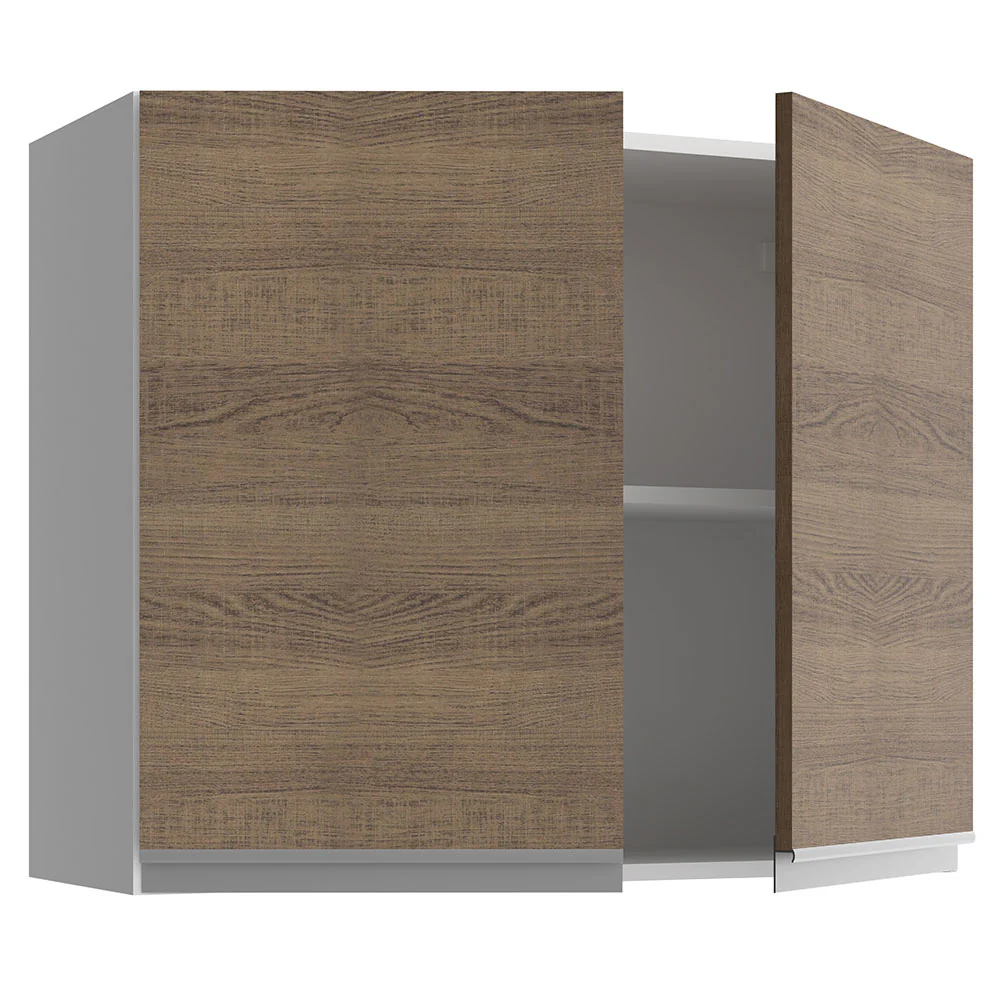Armário Aéreo Madesa Glamy 80 cm 2 Portas Branco/Rustic - Image 4