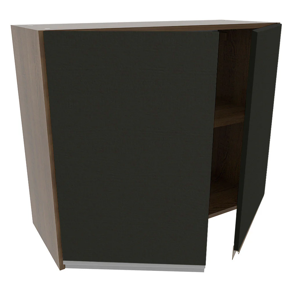 Armário Aéreo Madesa Glamy 80 cm 2 Portas Rustic/Preto - Image 4