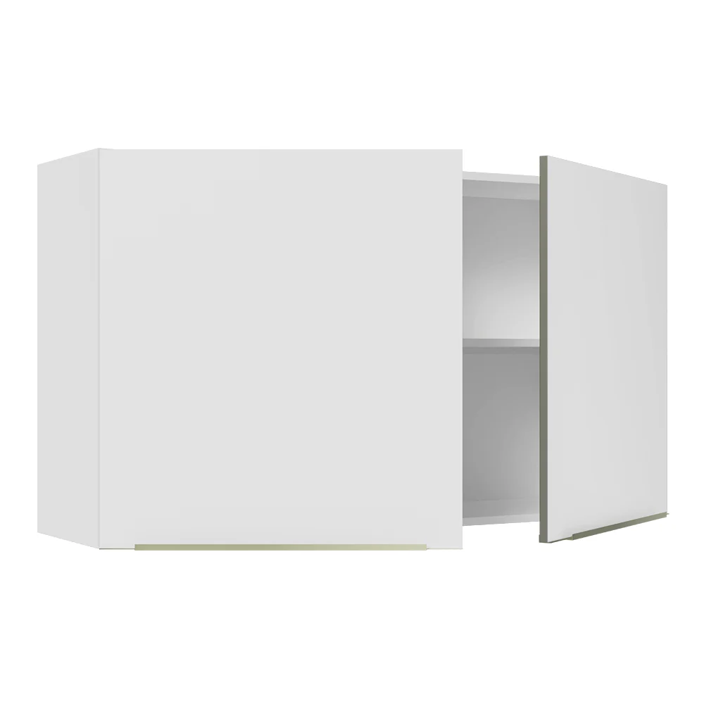 Armário Aéreo Madesa Lux 120 cm 2 Portas Branco/Branco Veludo - Image 8