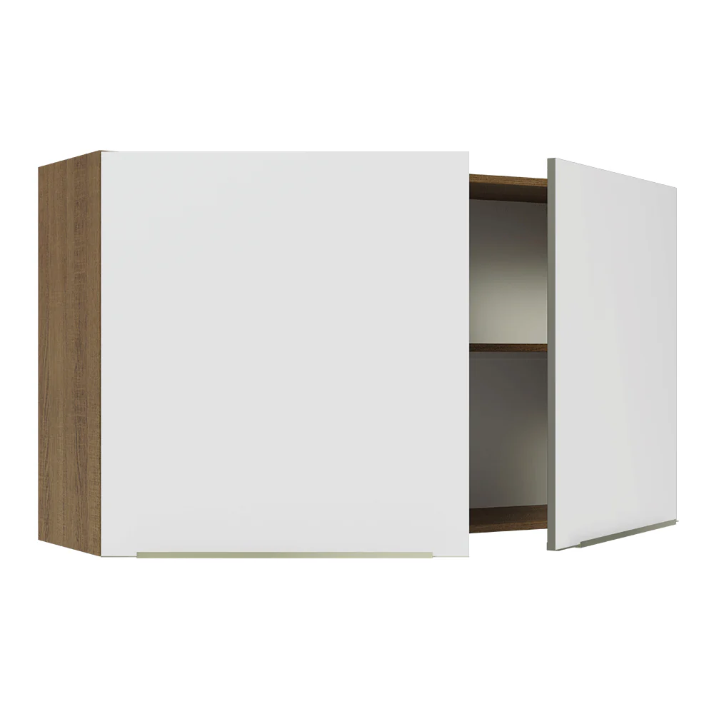 Armário Aéreo Madesa Lux 120 cm 2 Portas Rustic/Branco Veludo - Image 8