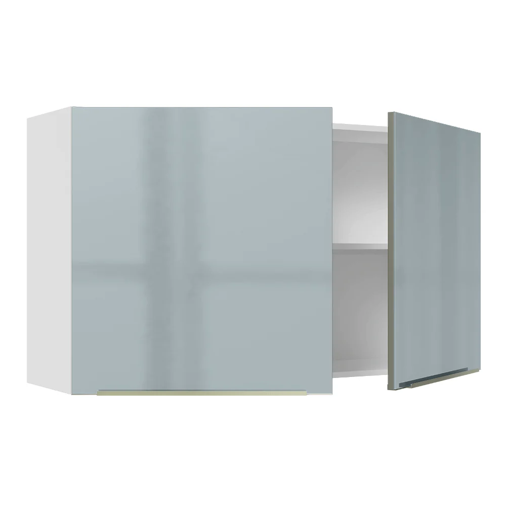 Armário Aéreo Madesa Lux 120 cm 2 Portas Branco/Cinza - Image 8