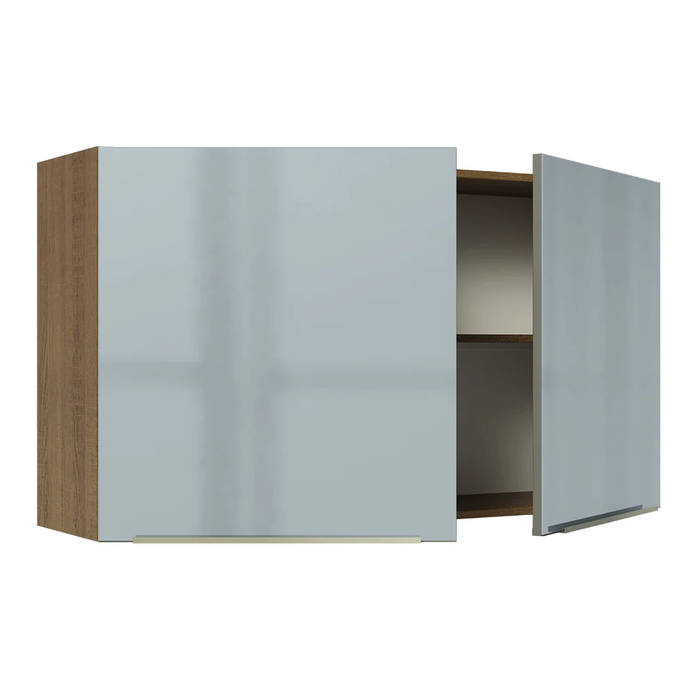 Armário Aéreo Madesa Lux 120 cm 2 Portas Rustic/Cinza - Image 8