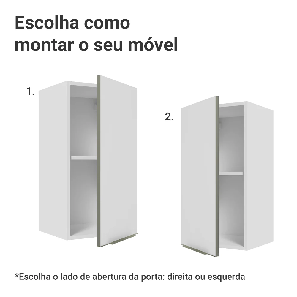 Armário Aéreo Madesa Lux 35 cm 1 Porta Branco/Branco Veludo - Image 4