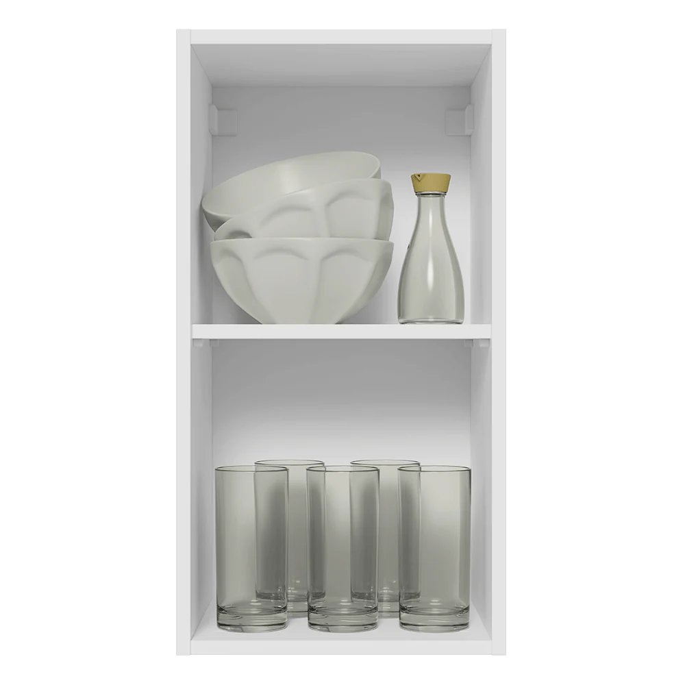 Armário Aéreo Madesa Lux 35 cm 1 Porta Branco/Cinza - Image 5