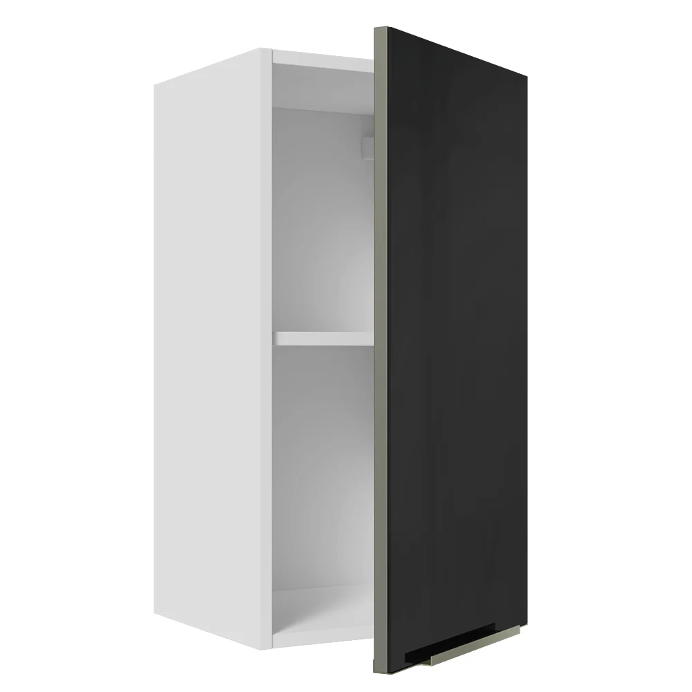 Armário Aéreo Madesa Lux 35 cm 1 Porta Branco/Preto - Image 9