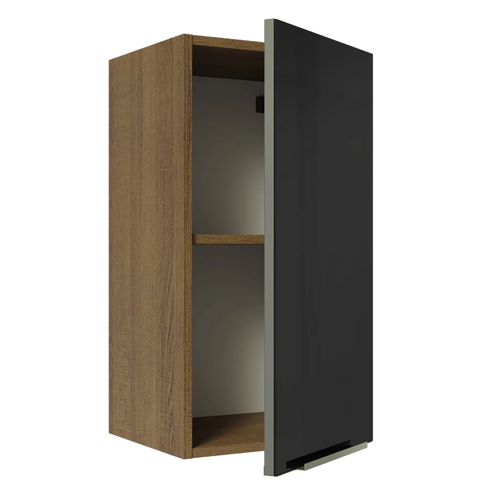 Armário Aéreo Madesa Lux 35 cm 1 Porta Rustic/Preto - Image 9