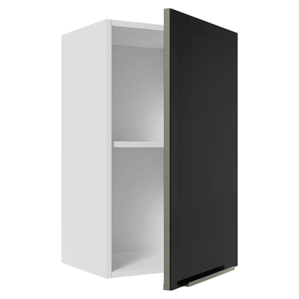 Armário Aéreo Madesa Lux 40 cm 1 Porta Branco/Preto - Image 9