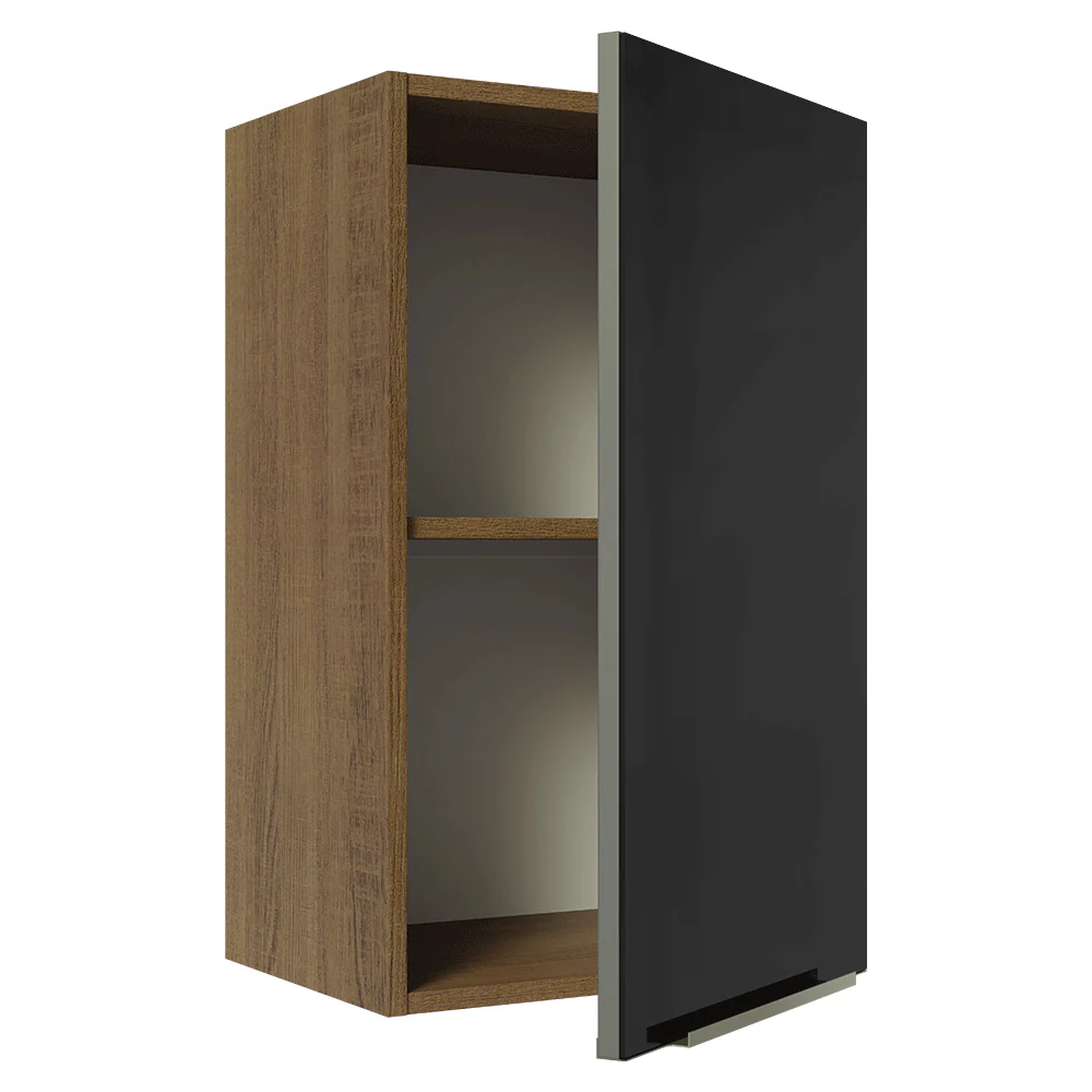 Armário Aéreo Madesa Lux 40 cm 1 Porta Rustic/Preto - Image 9
