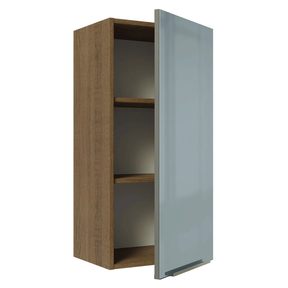 Armário Aéreo Madesa Lux 40 x 83 cm 1 Porta Rustic/Cinza - Image 9