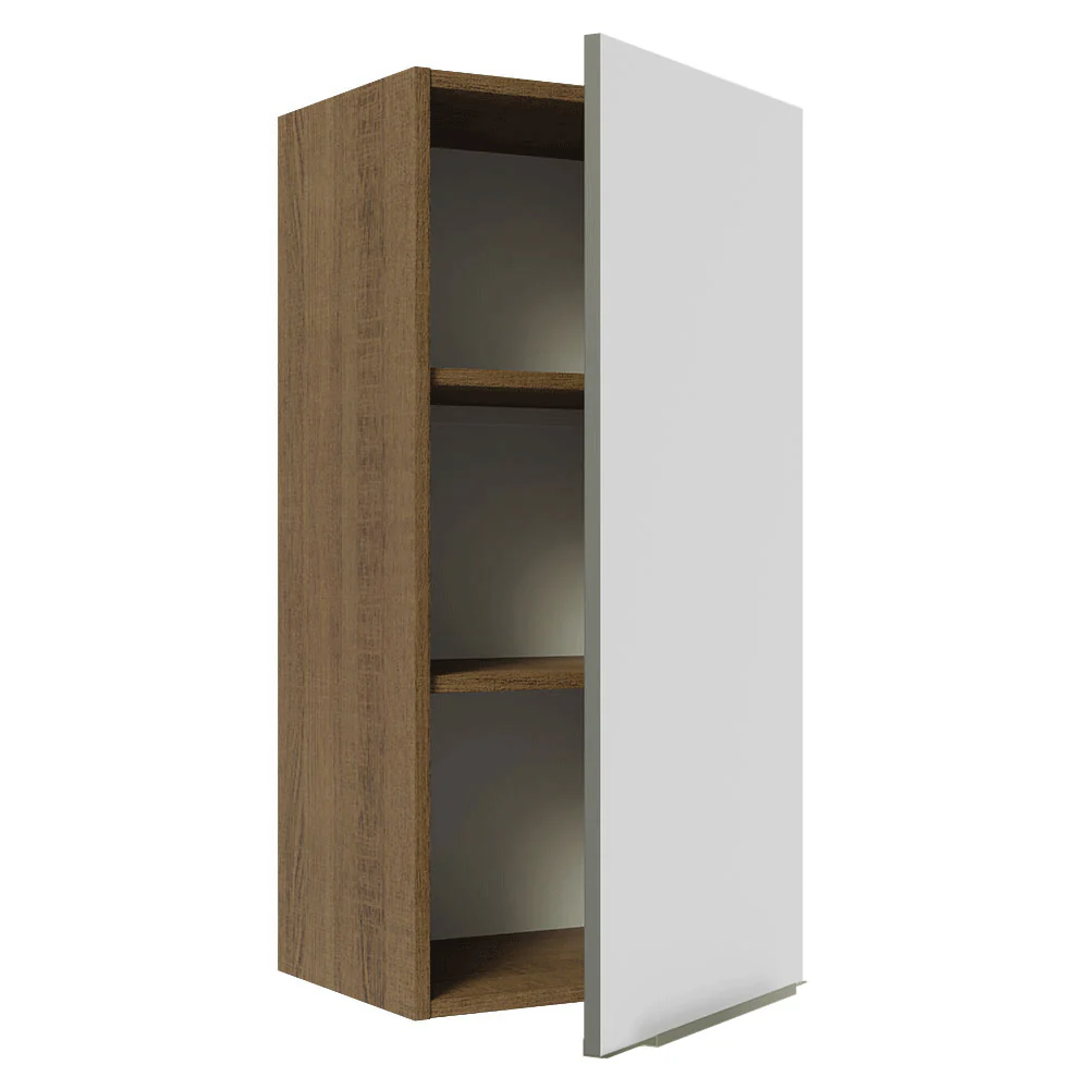 Armário Aéreo 40 x 83 cm 1 Porta Rustic/Branco Veludo Lux Madesa - Image 9