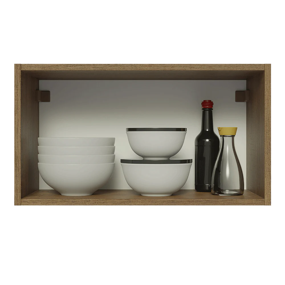 Armário Aéreo Madesa Lux 60 cm 1 Porta Basculante Rustic/Branco Veludo - Image 4
