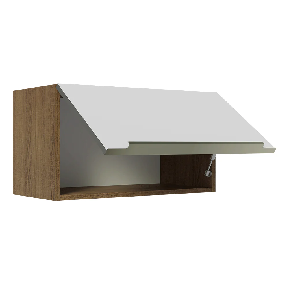 Armário Aéreo Madesa Lux 60 cm 1 Porta Basculante Rustic/Branco Veludo - Image 8