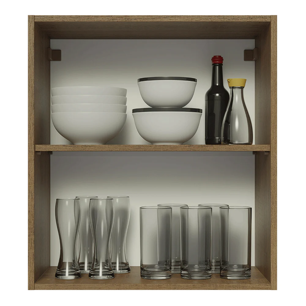 Armário Aéreo Madesa Lux 60 cm 1 Porta Rustic/Branco Veludo - Image 5