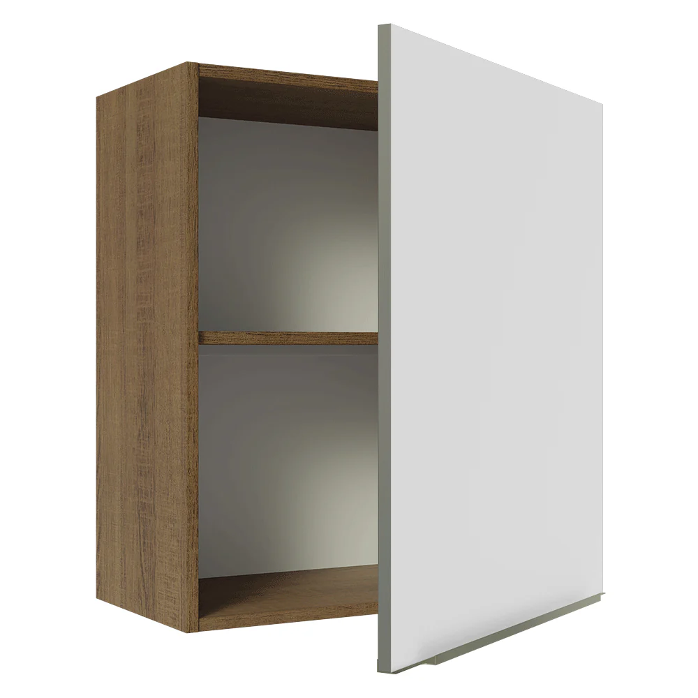 Armário Aéreo Madesa Lux 60 cm 1 Porta Rustic/Branco Veludo - Image 9
