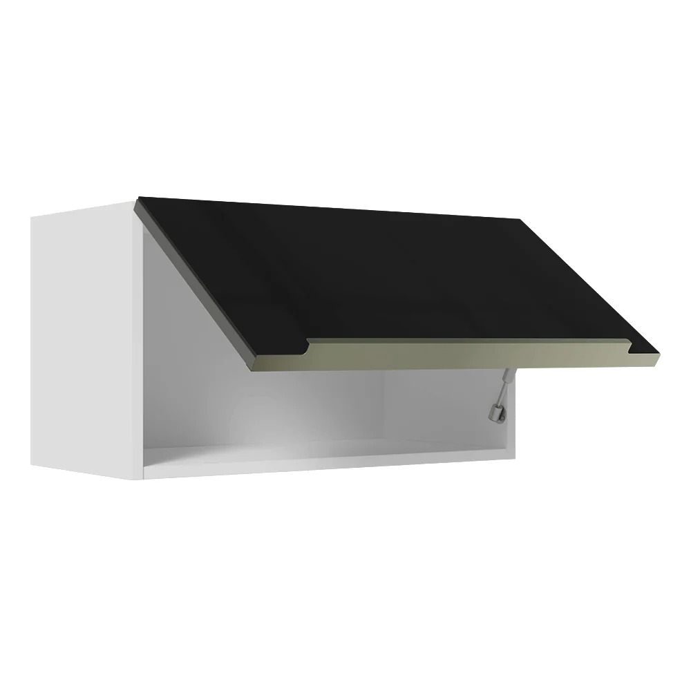 Armário Aéreo Madesa Lux 60 cm 1 Porta Basculante Branco/Preto - Image 8
