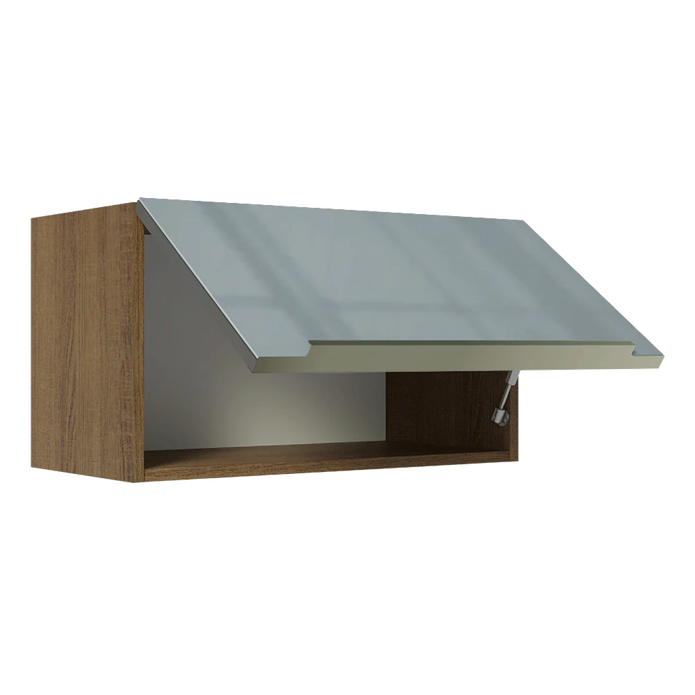 Armário Aéreo Madesa Lux 60 cm 1 Porta Basculante Rustic/Cinza - Image 8