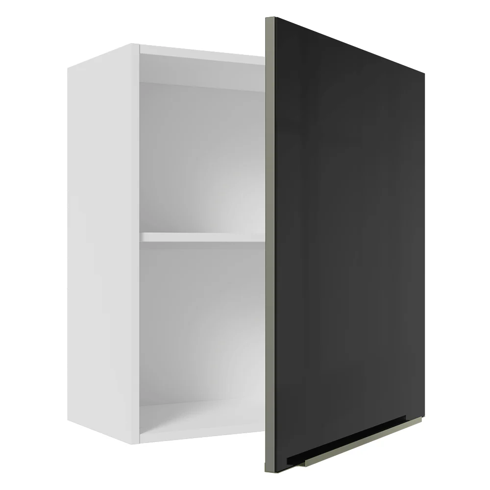 Armário Aéreo Madesa Lux 60 cm 1 Porta Branco/Preto - Image 9
