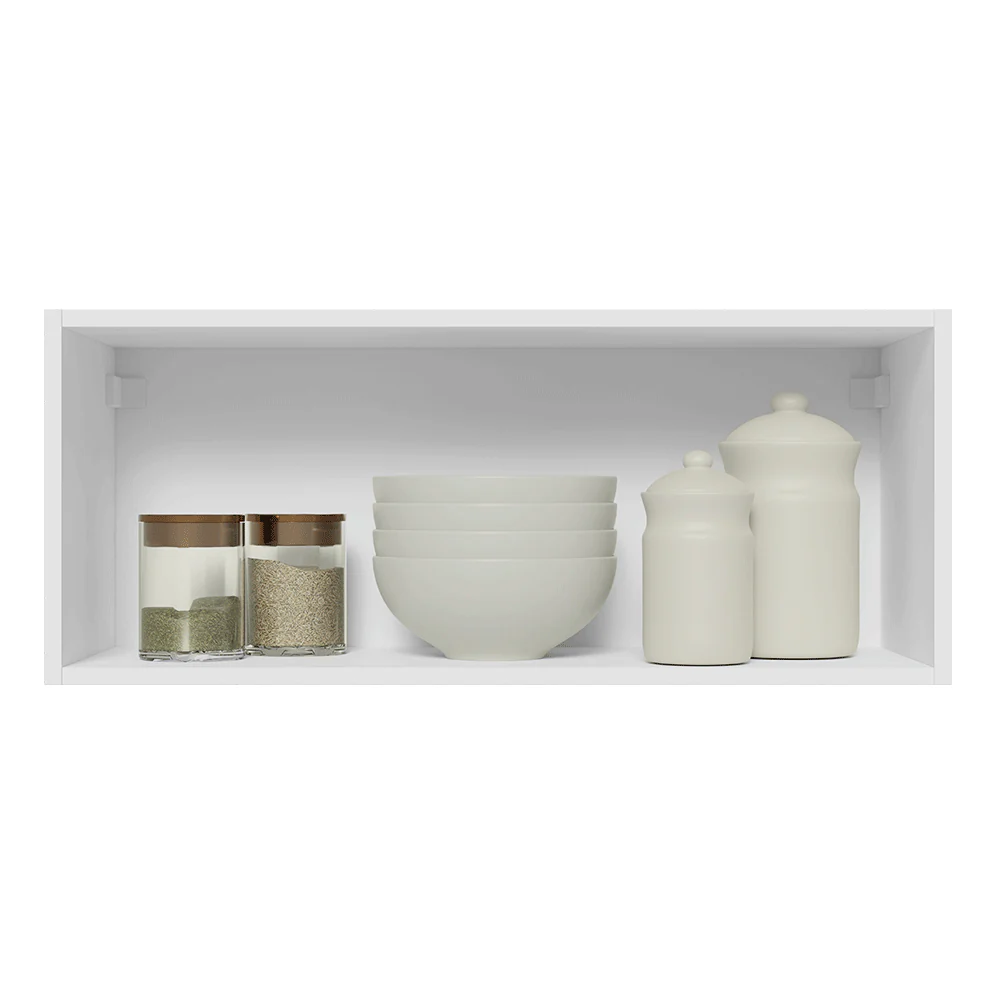 Armário Aéreo Madesa Lux 80 cm 1 Porta Basculante Branco/Branco Veludo - Image 4