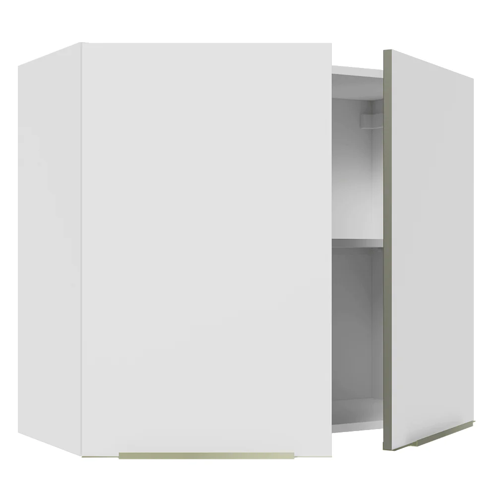 Armário Aéreo Madesa Lux 80 cm 2 Portas Branco/Branco Veludo - Image 8