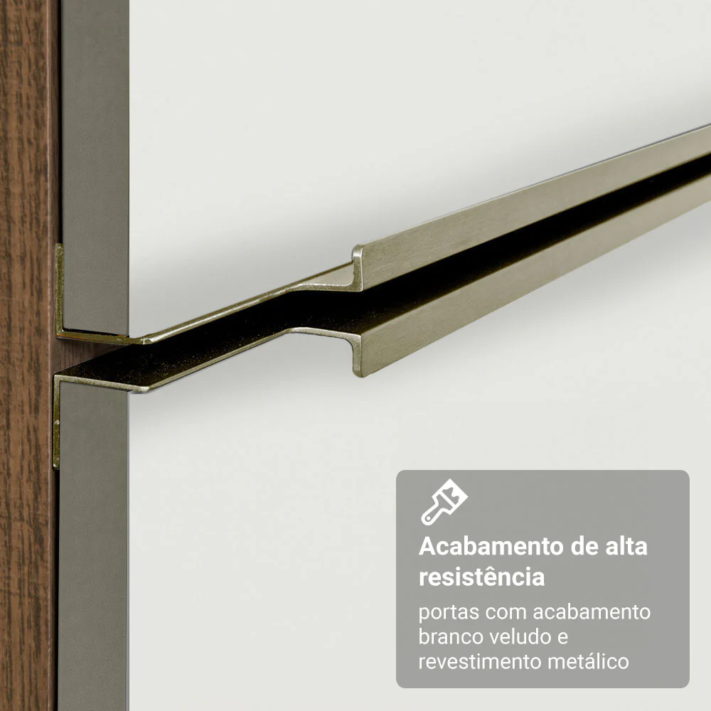 Armário Aéreo Madesa Lux 80 cm 2 Portas Rustic/Branco Veludo - Image 7
