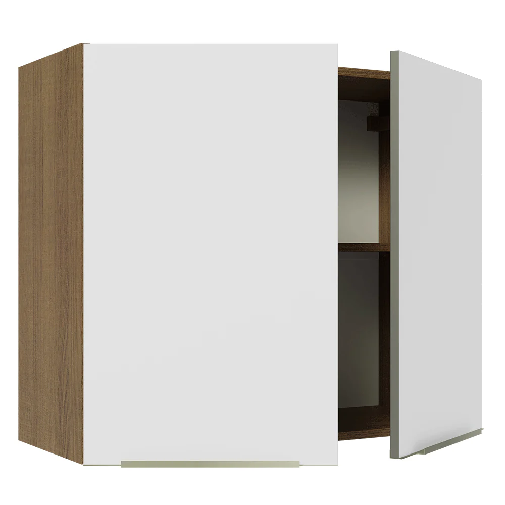 Armário Aéreo Madesa Lux 80 cm 2 Portas Rustic/Branco Veludo - Image 8