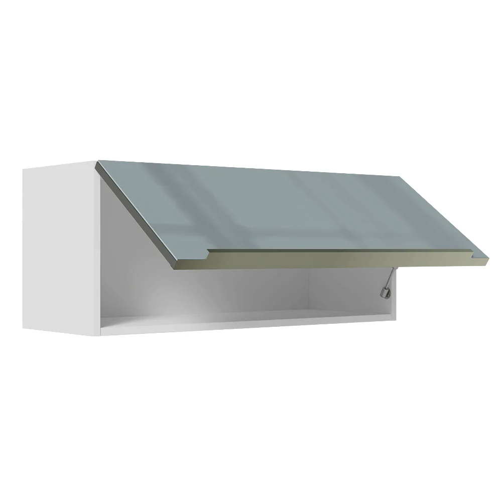 Armário Aéreo Madesa Lux 80 cm 1 Porta Basculante Branco/Cinza - Image 8