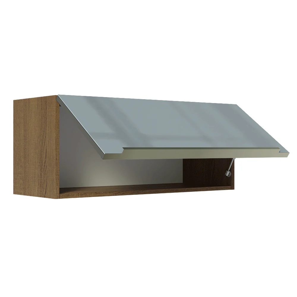 Armário Aéreo Madesa Lux 80 cm 1 Porta Basculante Rustic/Cinza - Image 8