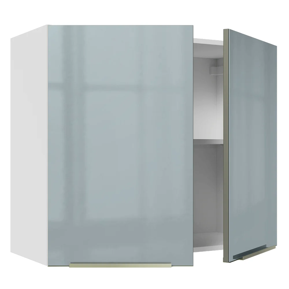 Armário Aéreo Madesa Lux 80 cm 2 Portas Branco/Cinza - Image 8