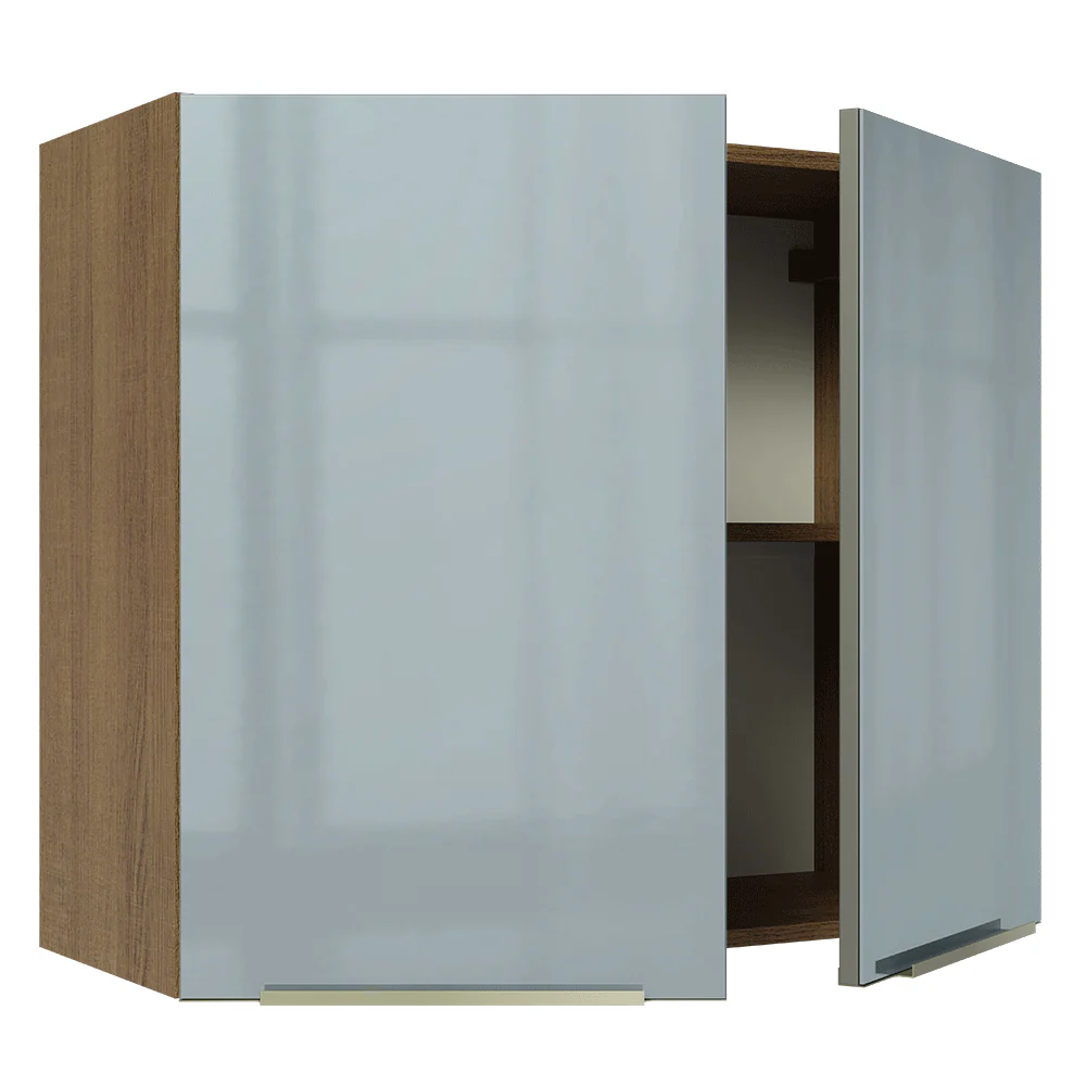 Armário Aéreo Madesa Lux 80 cm 2 Portas Rustic/Cinza - Image 8