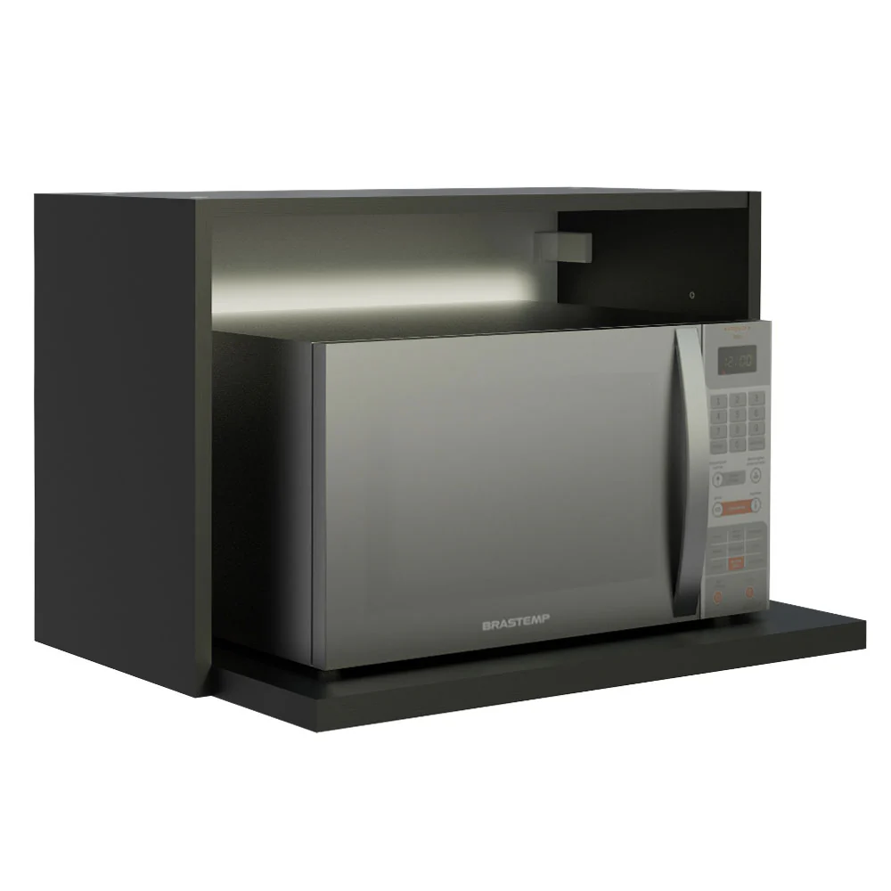 Armário Aéreo 60 cm Nicho para Microondas/Forno Elétrico Preto Madesa - Image 3
