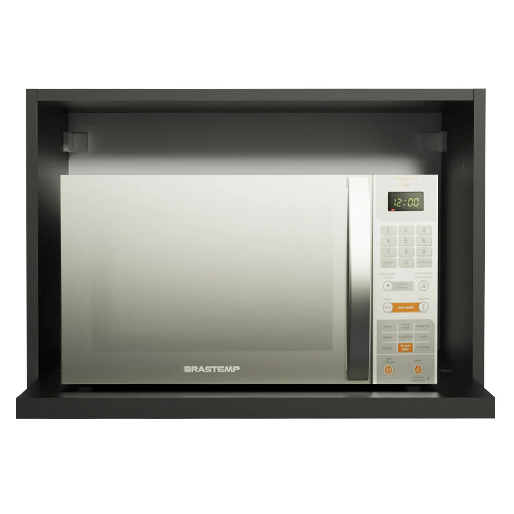 Armário Aéreo 60 cm Nicho para Microondas/Forno Elétrico Preto Madesa - Image 4