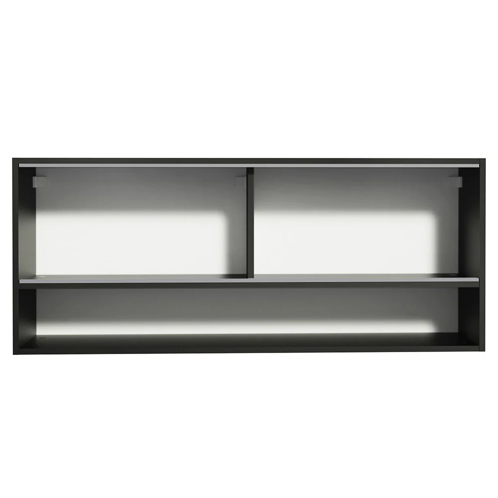 Armário Aéreo Madesa Reims 120cm 2 Portas de Correr de Vidro Reflex 1 Nicho Preto - Image 6