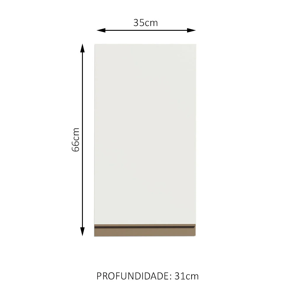Armário Aéreo Madesa Reims 35 cm 1 Porta Branco - Image 2