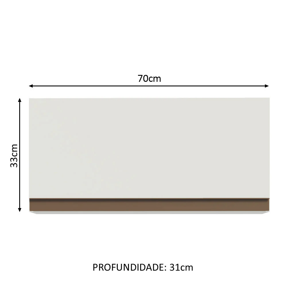 Armário Aéreo Madesa Reims 70 cm 1 Porta Branco - Image 2