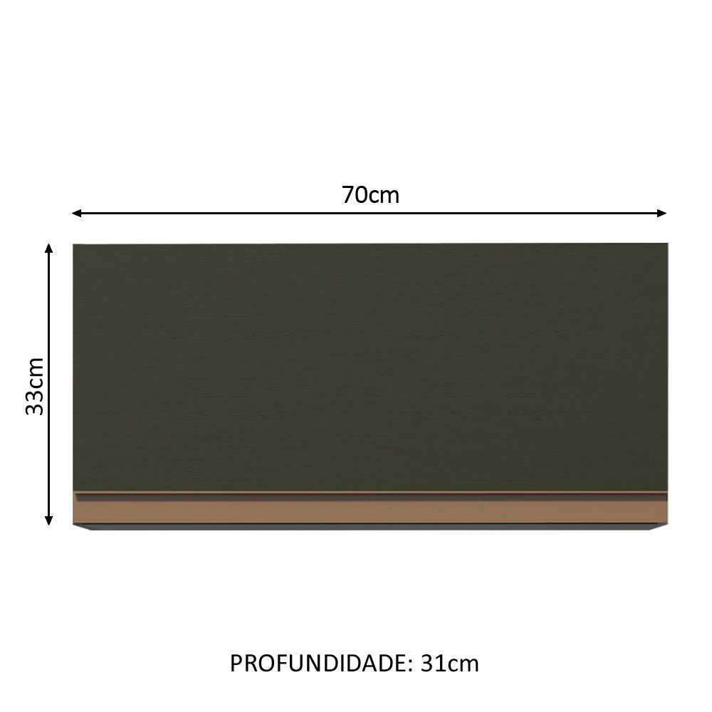 Armário Aéreo Madesa Reims 70 cm 1 Porta Preto - Image 2