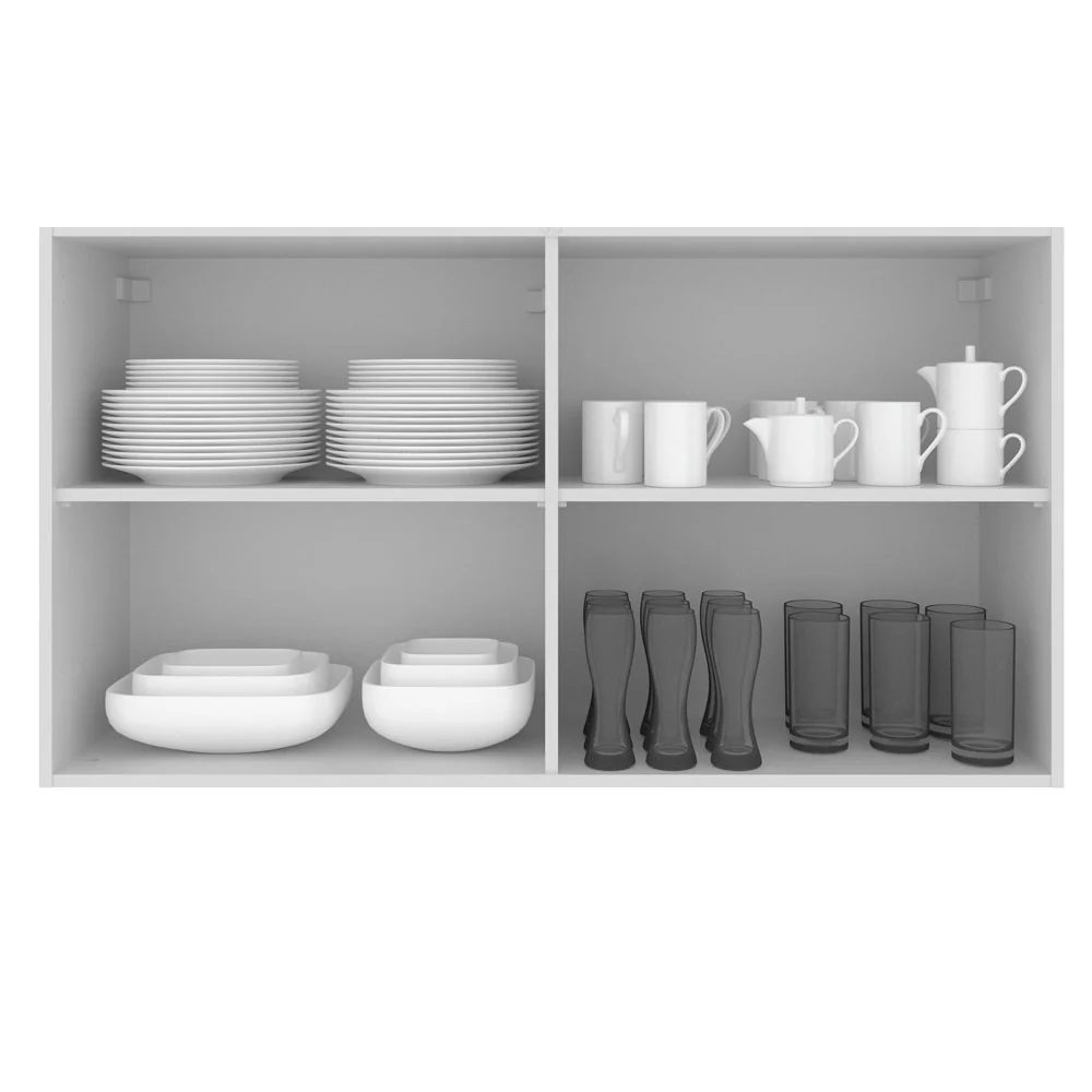 Armário Aéreo Madesa Stella 120 cm 2 Portas Branco/Rustic - Image 3