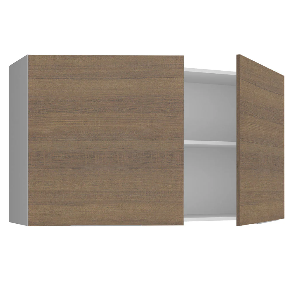 Armário Aéreo Madesa Stella 120 cm 2 Portas Branco/Rustic - Image 4