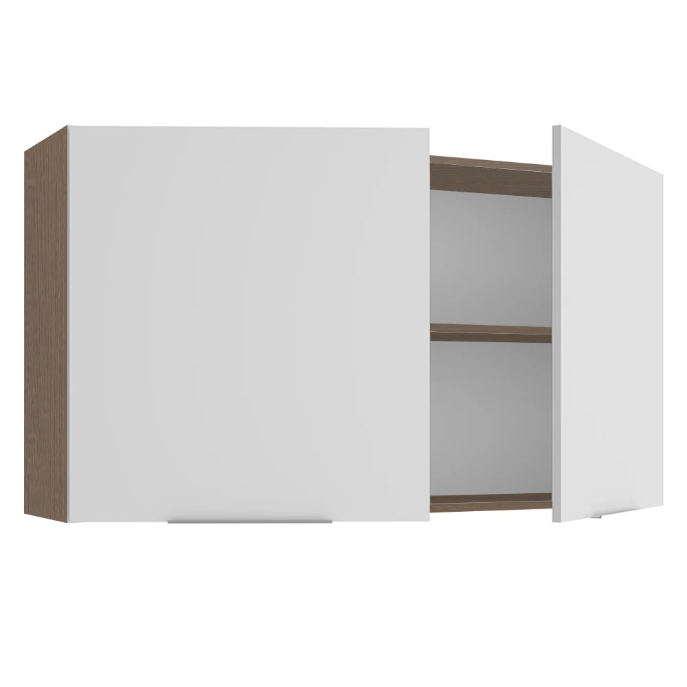 Armário Aéreo Madesa Stella 120 cm 2 Portas Rustic/Branco - Image 4
