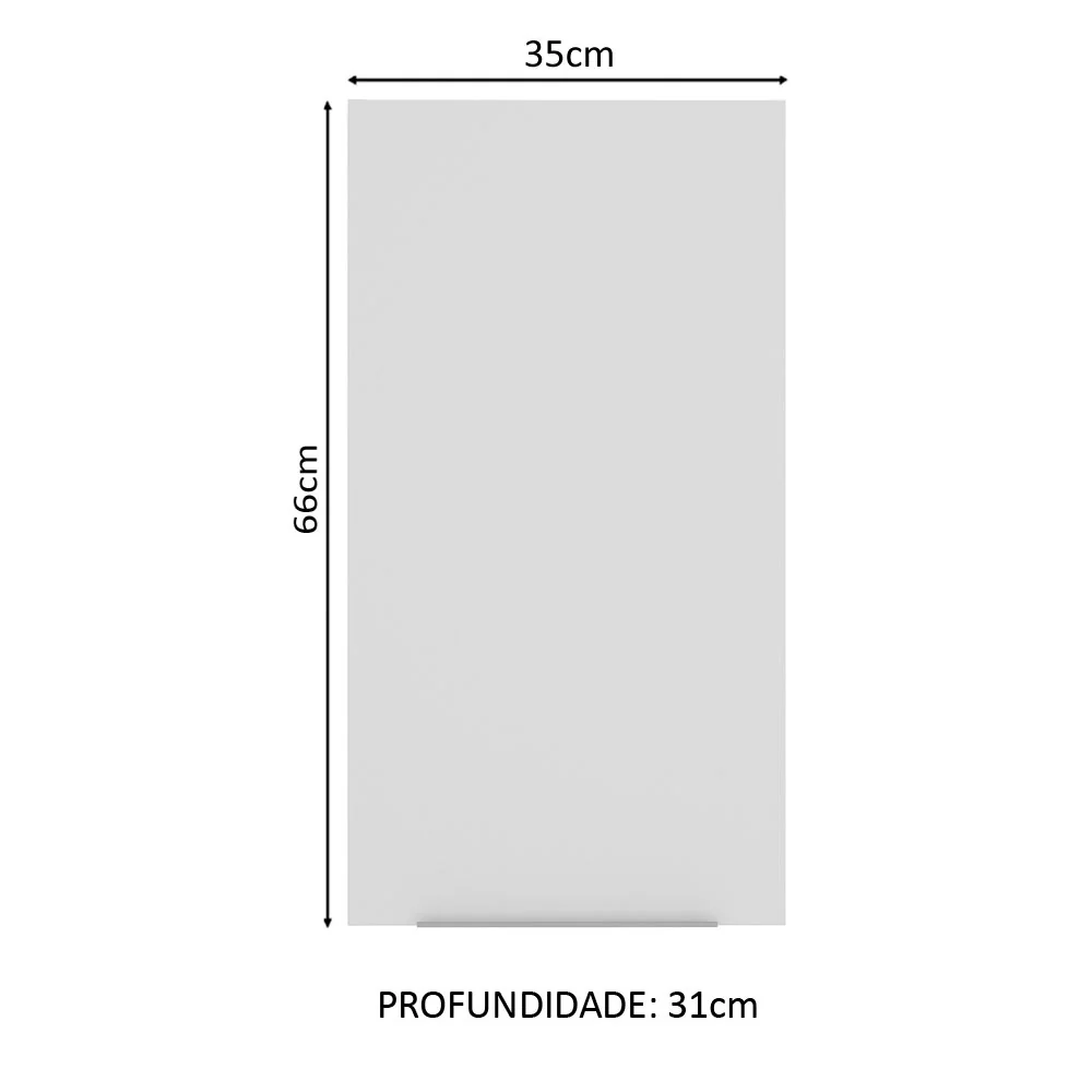 Armário Aéreo Madesa Stella 35 cm 1 Porta Branco - Image 2