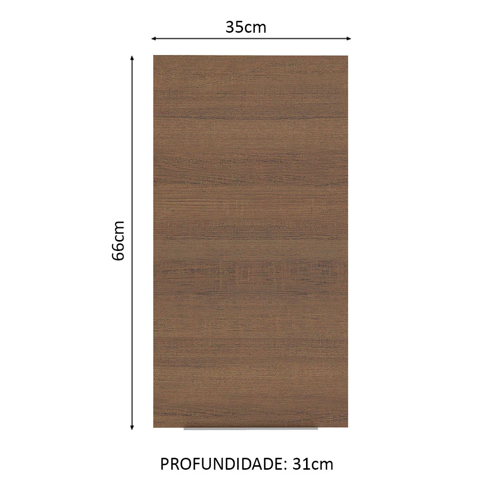 Armário Aéreo Madesa Stella 35 cm 1 Porta Branco/Rustic - Image 2