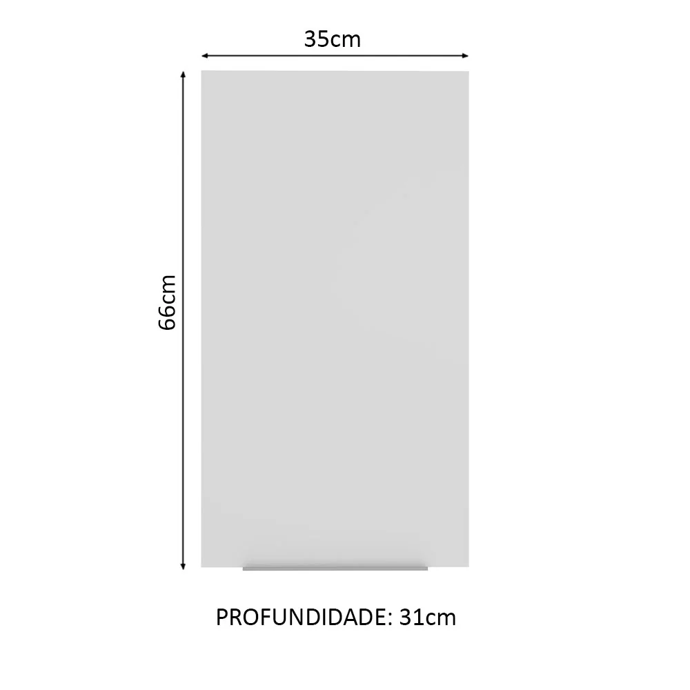 Armário Aéreo Madesa Stella 35 cm 1 Porta Rustic/Branco - Image 2