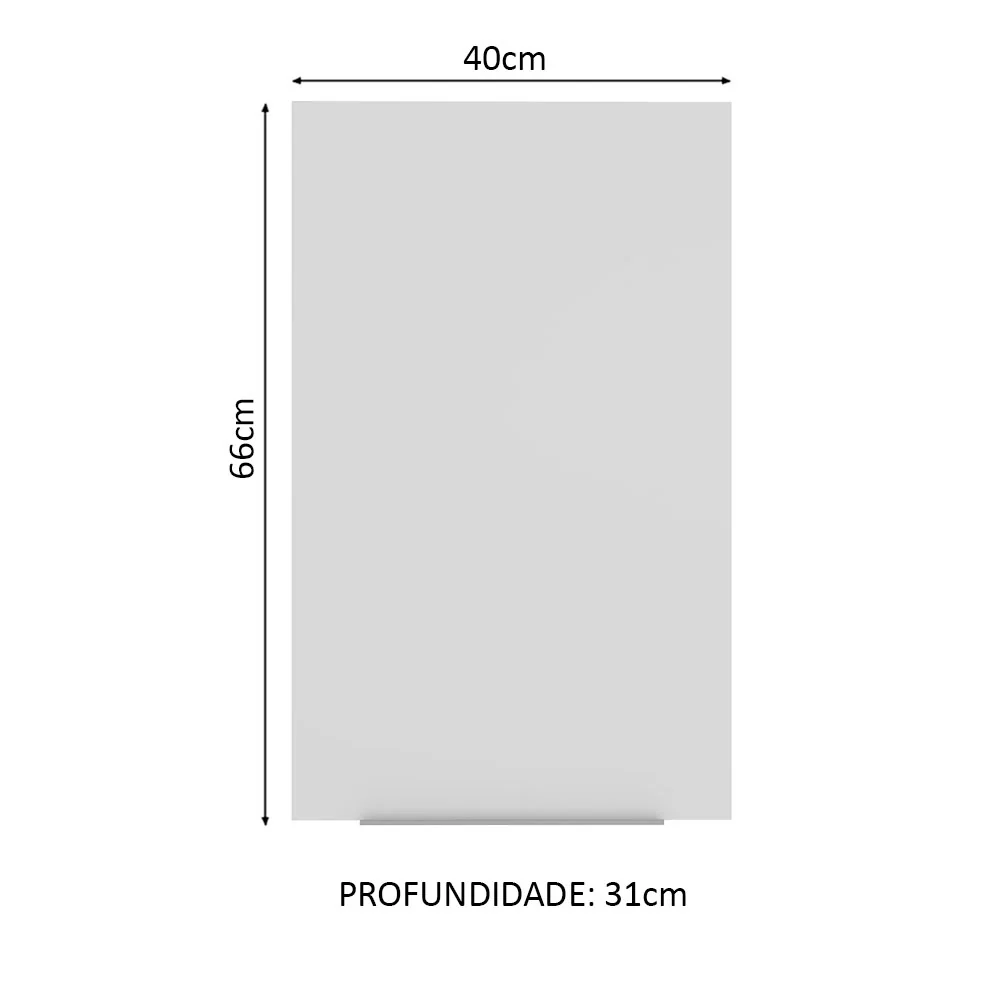 Armário Aéreo Madesa Stella 40 cm 1 Porta Rustic/Branco - Image 2