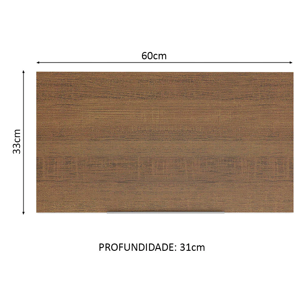Armário Aéreo Madesa Stella 60 cm 1 Porta Basculante Branco/Rustic - Image 2