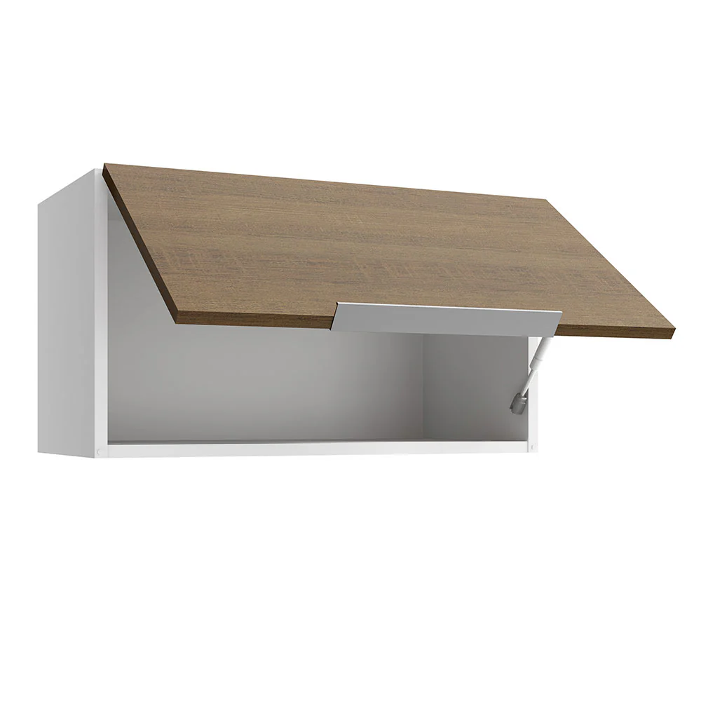 Armário Aéreo Madesa Stella 60 cm 1 Porta Basculante Branco/Rustic - Image 4