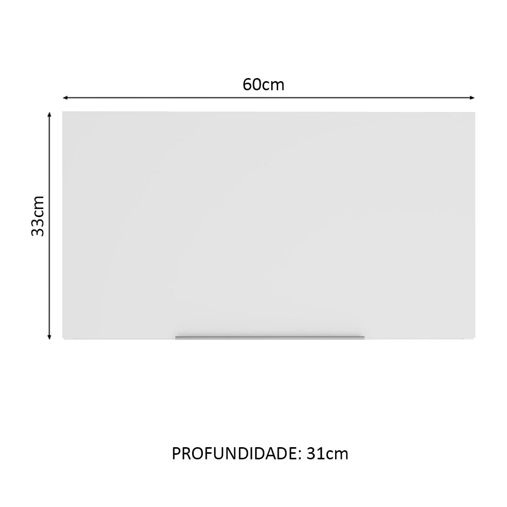 Armário Aéreo Madesa Stella 60 cm 1 Porta Basculante Rustic/Branco - Image 2