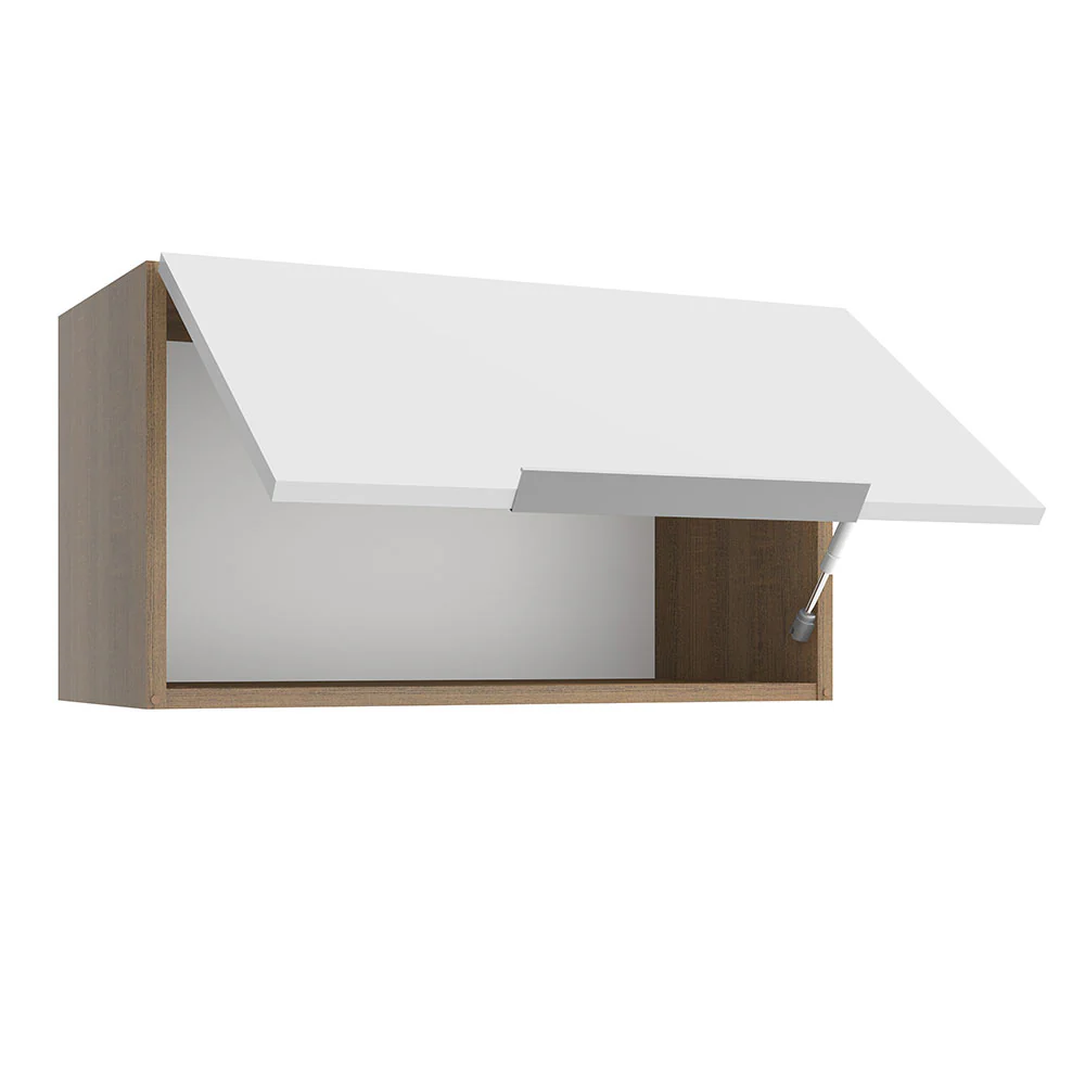 Armário Aéreo Madesa Stella 60 cm 1 Porta Basculante Rustic/Branco - Image 4