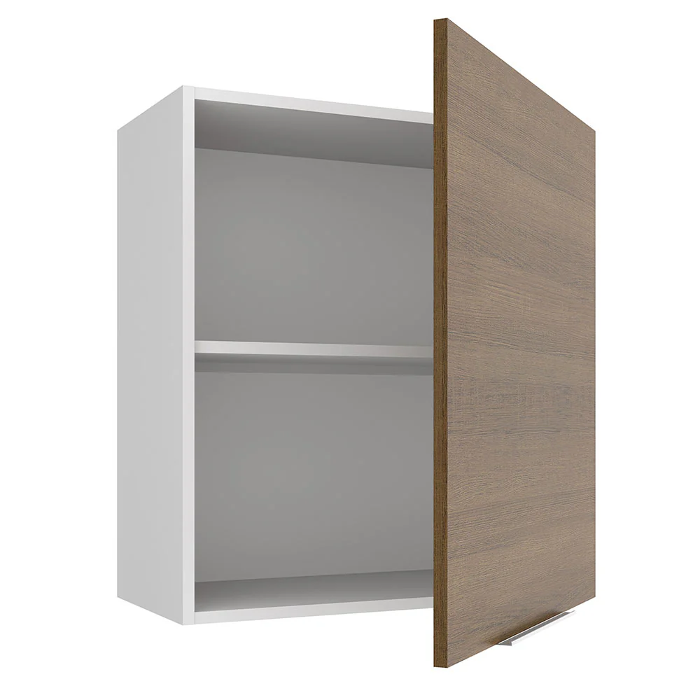 Armário Aéreo Madesa Stella 60 cm 1 Porta Branco/Rustic - Image 4