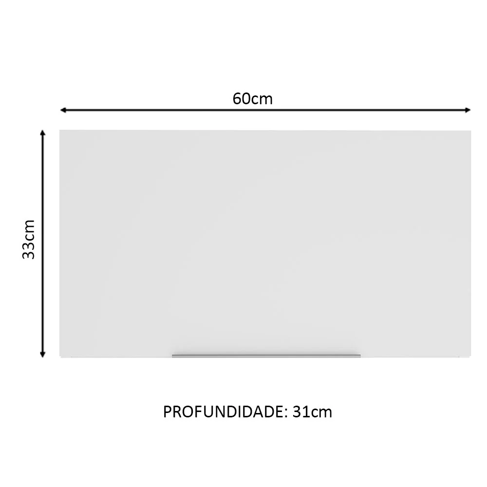 Armário Aéreo Madesa Stella 60 cm 1 Porta Basculante Branco - Image 2