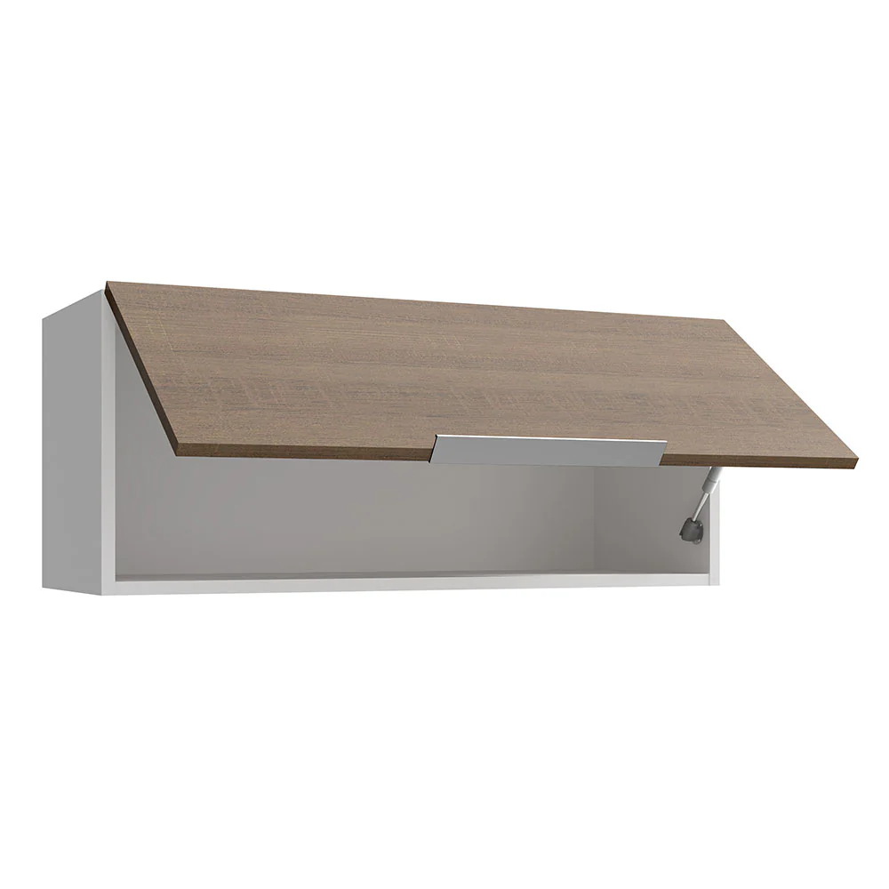 Armário Aéreo Madesa Stella 80 cm 1 Porta Basculante Branco/Rustic - Image 4